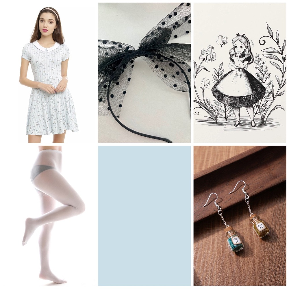 Bundle Set! Disney Alice in Wonderland Dress Set 🩵🐇🫖☕️🍄
